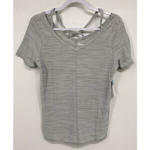 Rainbeu Womens Gray Active Short Sleeve Tshirt Top Tee NEW Size Small